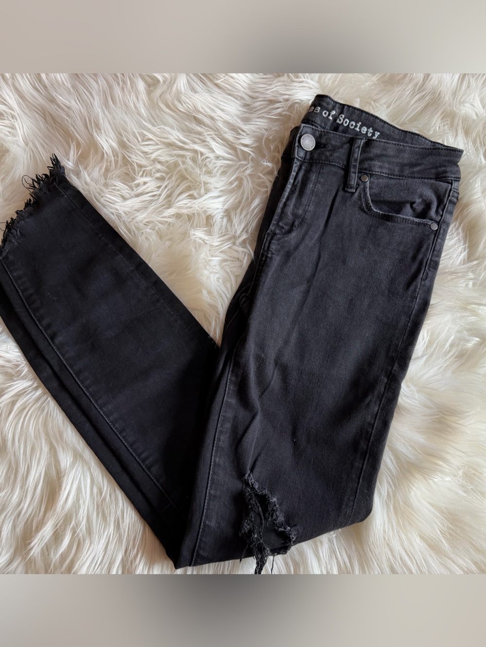 Articles Of Society Black Distressed Ankle Skinny Jeans